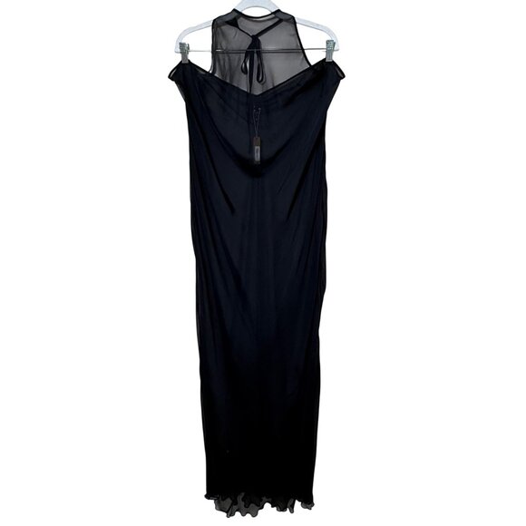 SKIMS Romance Chiffon Halter Silk Slip Dress Onyx 3X - Picture 3 of 10